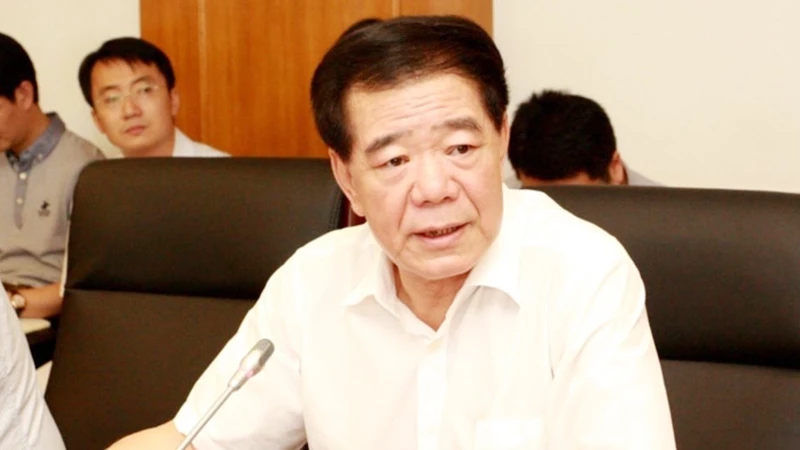 Mo Jiancheng phát biểu tại một cuộc họp của Bộ Tài chính Trung Quốc ngày 18-8-2017 tại Bắc Kinh. Ảnh: CMF
