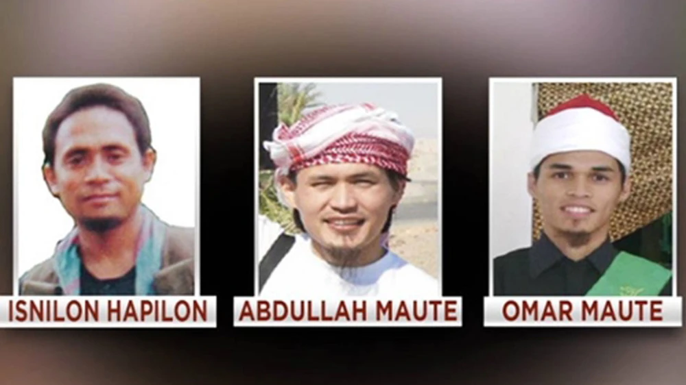 Isnilon Hapilon, Abdullah Maute và Omar Maute. Ảnh: ABS - CBN