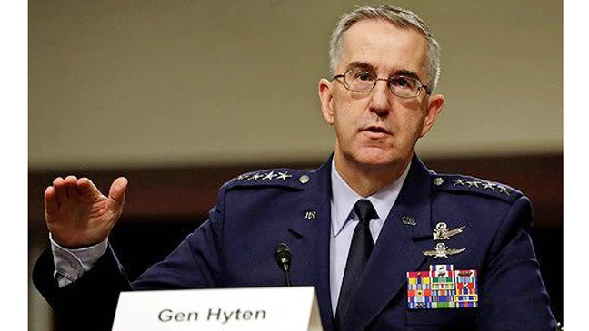 Tướng John Hyten, Tư lệnh Bộ chỉ huy Chiến lược Mỹ. Ảnh: NBC News.