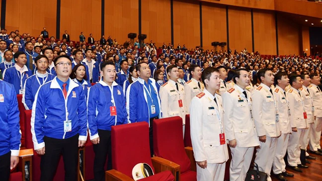  Các đại biểu tham dự Đại hội đại biểu toàn quốc Đoàn TNCS Hồ Chí Minh lần thứ XI, nhiệm kỳ 2017-2022. Ảnh: VGP