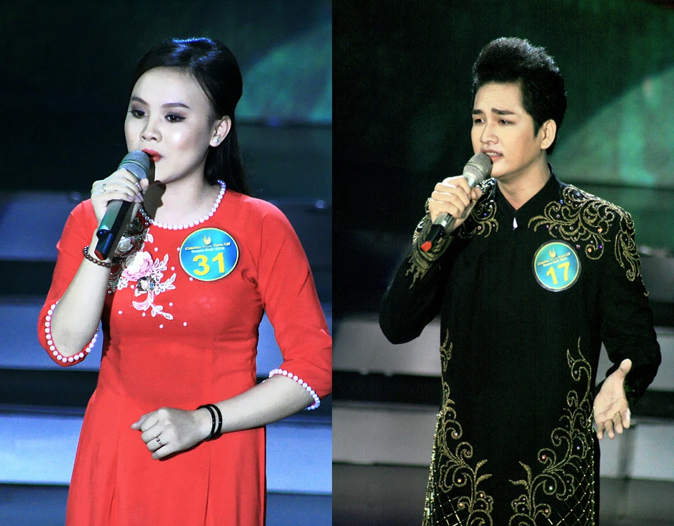 Hai thí sinh Nam Thanh Phong (diễn viên Đoàn văn công Đồng Tháp) và thí sinh Trần Thị Mỹ Dung (18 tuổi) tham gia vòng thi tuyển chọn