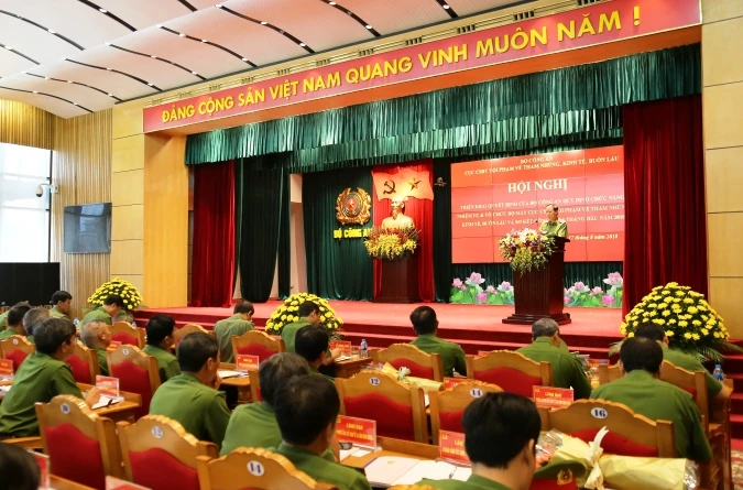 Thứ trưởng Lê Quý Vương phát biểu tại Hội nghị. Ảnh: Bộ Công an