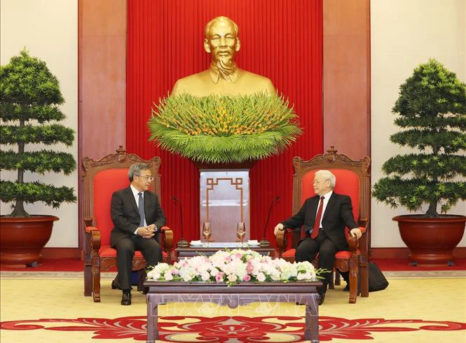 Tổng Bí thư Nguyễn Phú Trọng tiếp nước Cộng hòa Nhân dân Trung Hoa. Ảnh: TTXVN