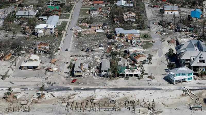 Mexico Beach là một trong những khu vực bị ảnh hưởng nặng nề nhất bởi siêu bão Michael. Ảnh: Getty