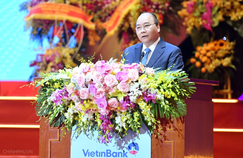 Thủ tướng Nguyễn Xuân Phúc phát biểu tại buổi lễ kỷ niệm. Ảnh: VGP