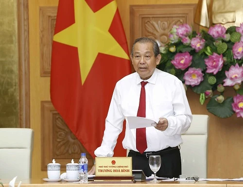 Phó Thủ tướng Thường trực Chính phủ Trương Hòa Bình phát biểu tại Hội nghị. Ảnh: VGP