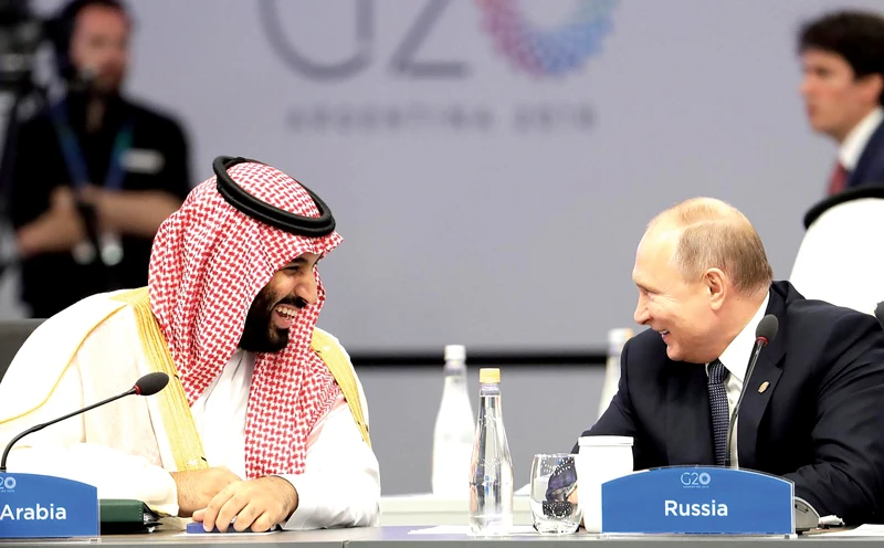 Thái tử Mohammed bin Salman và Tổng thống Nga Vladimir Putin tại Hội nghị Thượng đỉnh G20 ở Argentina năm 2018