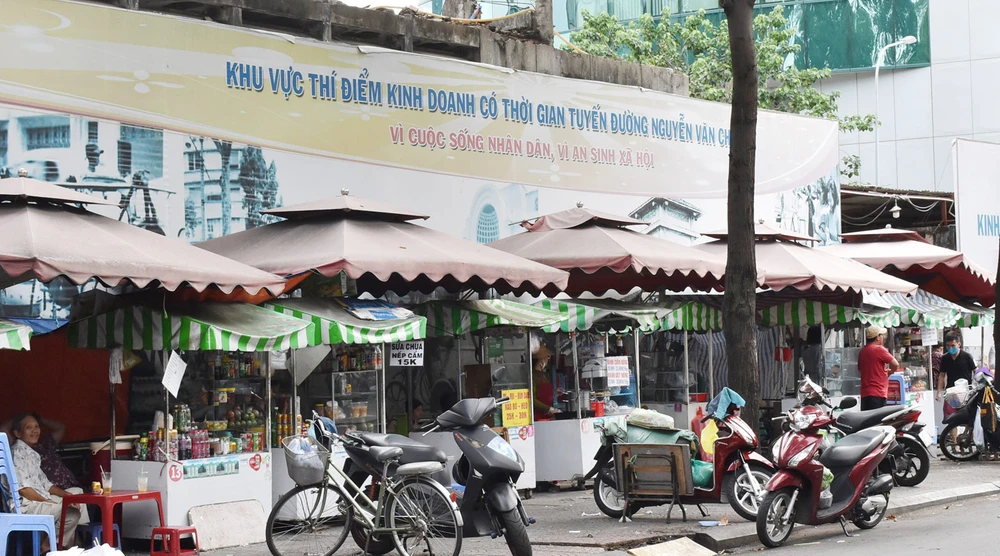 Khu vực thí điểm kinh doanh có thời gian ở đường Nguyễn Văn Chiêm, quận 1