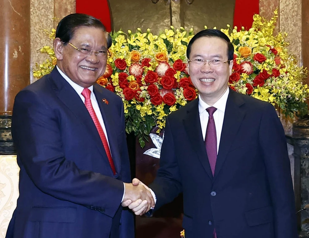 Chủ tịch nước Võ Văn Thưởng tiếp Phó Thủ tướng, Bộ trưởng Bộ Nội vụ Vương quốc Campuchia Samdech Krolahom Sar Kheng