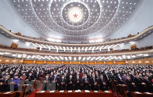 Các đại biểu tham dự kỳ họp thường niên Chính Hiệp khóa XIV tại Bắc Kinh, Trung Quốc, ngày 4-3. (Ảnh: THX/TTXVN)