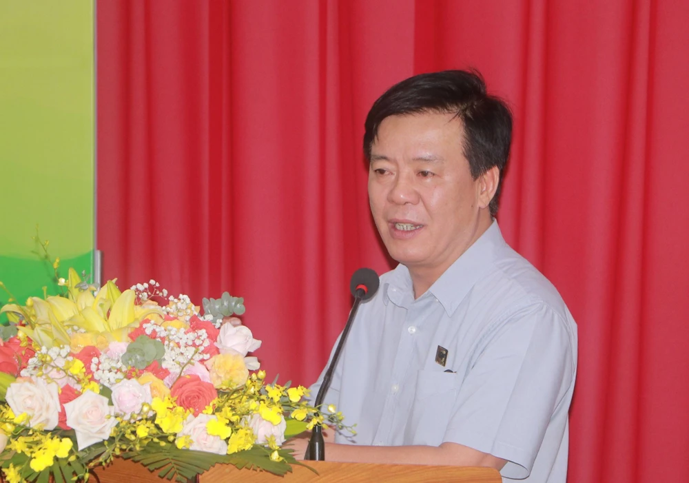 Ông Ngô Văn Đông, Tổng Giám đốc Công ty Cổ phần phân bón Bình Điền phát biểu tại hội nghị