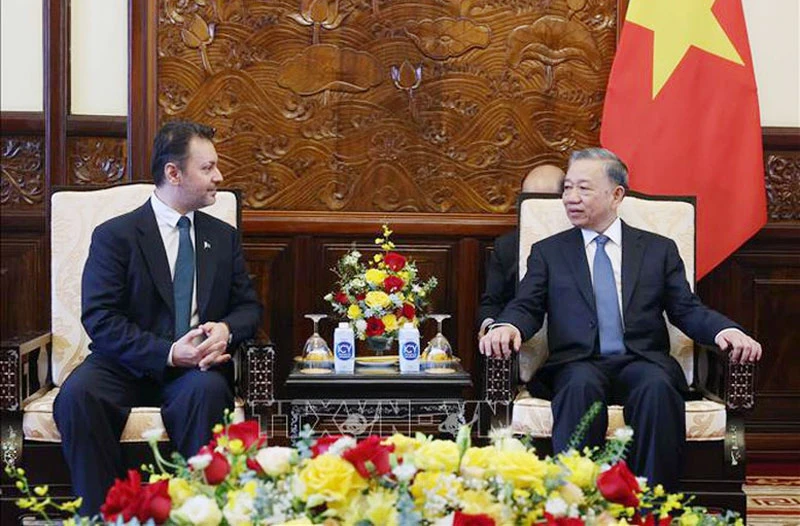 Chủ tịch nước Tô Lâm tiếp Đại sứ Pakistan tại Việt Nam Kohdayar Marri. Ảnh: TTXVN