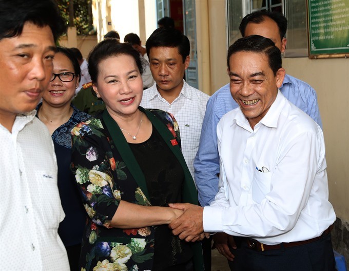 National Assembly Chairwoman Nguyễn Thị Kim Ngân meets voters of Cần Thơ City on Thursday. — VNA/VNS Photo Trọng Đức