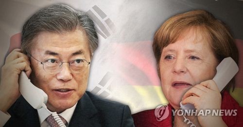 Moon, Merkel agree to enhance economic, diplomatic cooperation