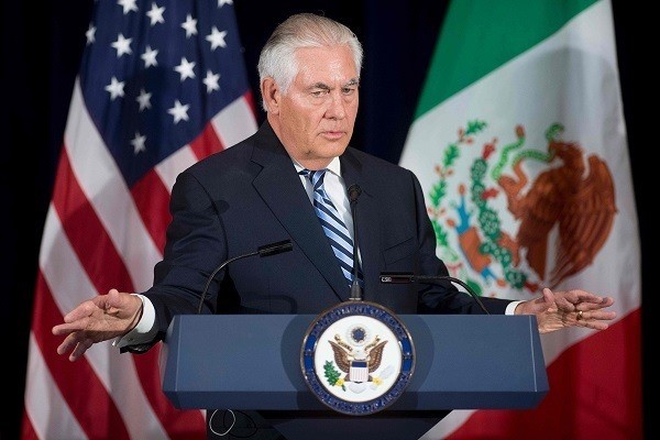 US Secretary of State Rex Tillerson speaks during a press conference at the State Department in Washington, DC, on Thursday. — AFP/VNA Photo
