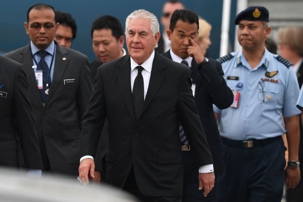 US Secretary of State Rex Tillerson (second from left) visits Malaysia (Photo: AFP)