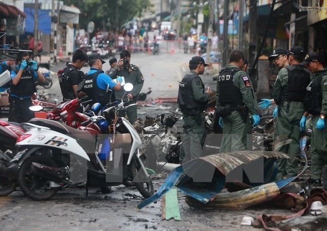he scene of the bomb attack in Yala (Source: AFP/VNA)