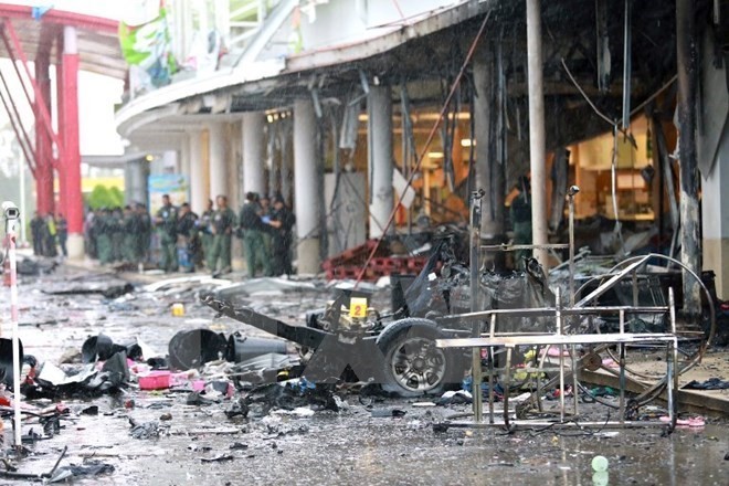 Scene of a bombing in southern Thailand (Photo: EPA/VNA)