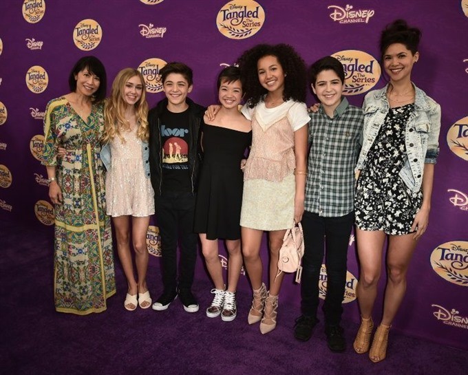 The cast of "Andi Mack" -- described as a "story about tweens figuring out who they are" -- pictured here at a Disney Channel screening in March 2017. - AFP Photo