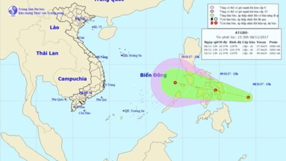 Low-pressure system heads towards East Sea