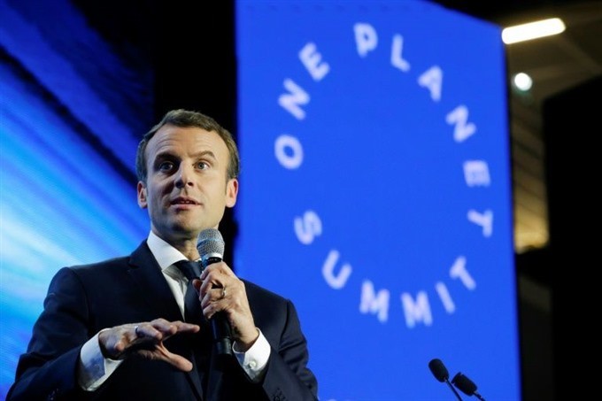French President Emmanuel Macron will meet with world leaders on Tuesday, two years to the day since 195 nations adopted the climate-rescue Paris Agreement. AFP/VNS
