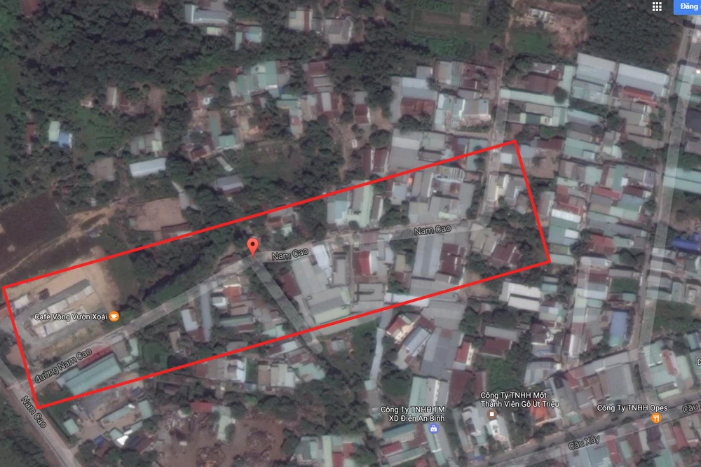 Điều chỉnh quy hoạch khu dân cư dọc đường Nam Cao. Ảnh: googlemap