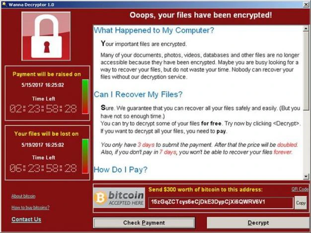 Một máy bị nhiễm mã độc WannaCry. Ảnh: REUTERS
