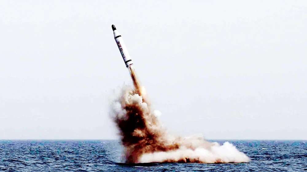 Một vụ thử tên lửa phóng từ tàu ngầm của Triều Tiên