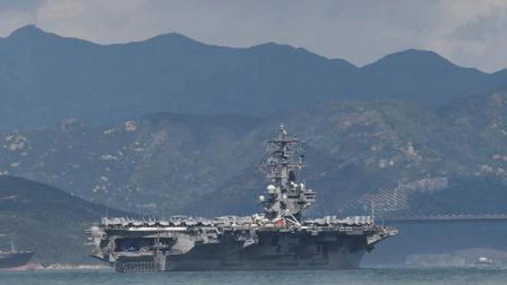 Tàu sân bay USS Ronald Reagan của Hải quân Mỹ tại cuộc tập trận chung với Hàn Quốc, khu vực ngoài khơi phía Đông và phía Tây Bán đảo Triều Tiên hồi đầu tháng