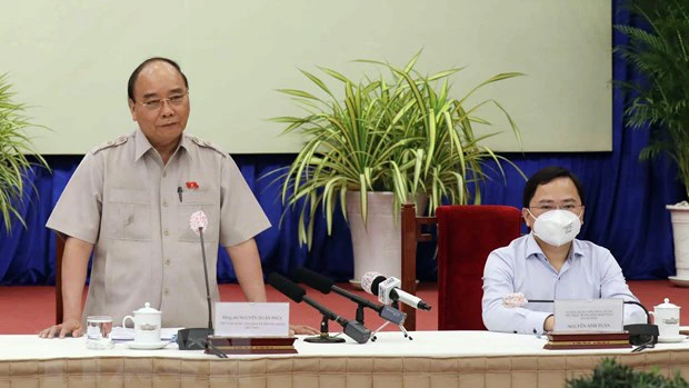 Chủ tịch nước Nguyễn Xuân Phúc phát biểu tại buổi gặp mặt. Ảnh: TTXVN