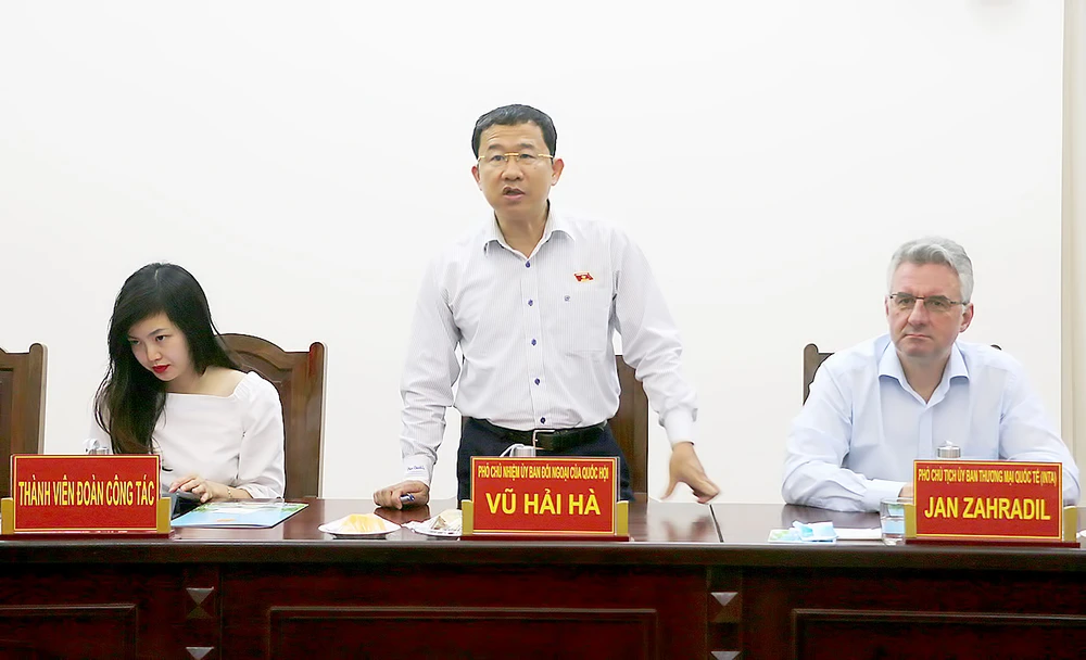  Ông Vũ Hải Hà, Phó Chủ nhiệm Ủy ban Đối ngoại của Quốc hội, phát biểu