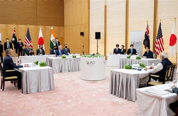 Lãnh đạo bốn nước Nhật Bản, Mỹ, Australia và Ấn Độ tại Hội nghị Thượng đỉnh nhóm Bộ Tứ ở thủ đô Tokyo, ngày 24-5-2022. Ảnh: AFP/TTXVN
