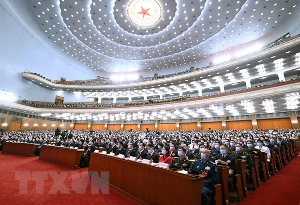 Các đại biểu tham dự kỳ họp thứ nhất Quốc hội Trung Quốc khóa XIV ở Bắc Kinh. Ảnh: THX/TTXVN