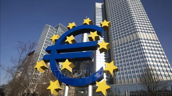 Trụ sở Ngân hàng Trung ương châu Âu (ECB) ở Frankfurt am Main, miền Tây Đức. Ảnh: AFP/TTXVN