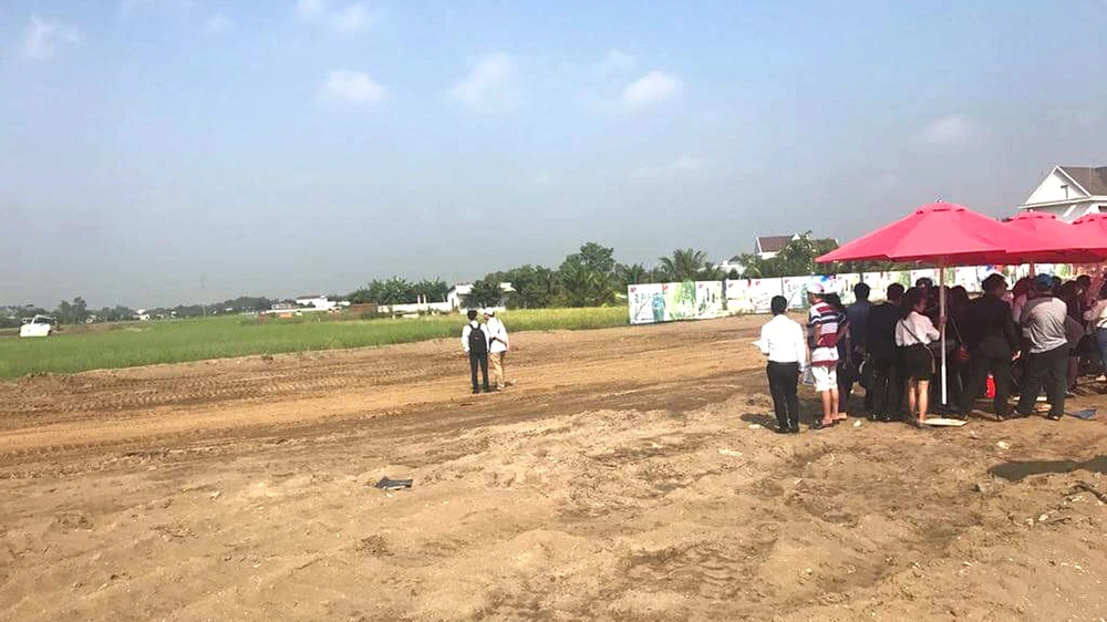 Mạo danh thanh lý đất ngân hàng, đưa khách đi mua đất lấp đất lúa làm dự án tại huyện Cần Đước (Long An)