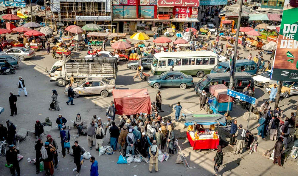 Đường phố Kabul trước khi bị Taliban chiếm đóng.