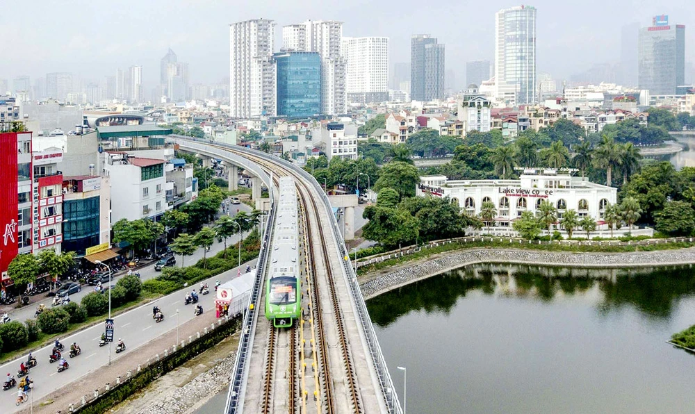 Dự án Đường sắt đô thị Hà Nội tuyến Cát Linh - Hà Đông Ảnh: QUANG PHÚC
