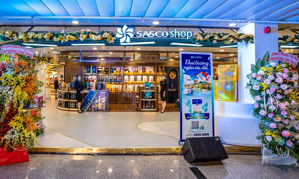 Khu bán hàng miễn thuế của Sasco tại sân bay Tân Sơn Nhất.