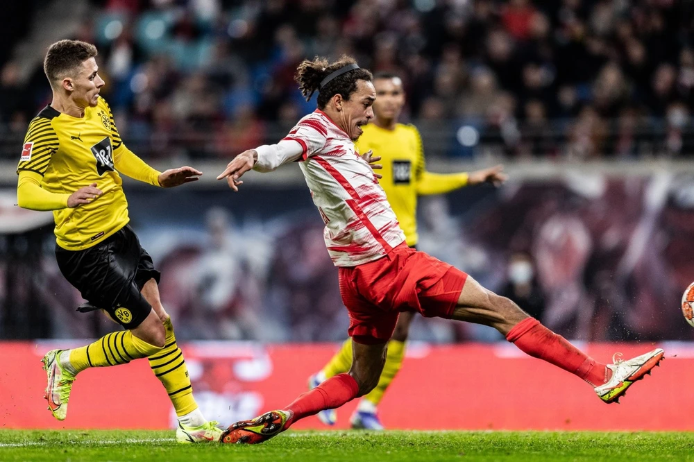 Yusuf Poulsen – người ghi bàn cho Leipzig ở lượt đi trước Dortmund sẽ vắng mặt