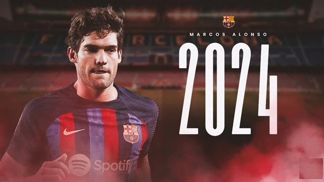 Barcelona triển hạn Marcos Alonso đến 2024