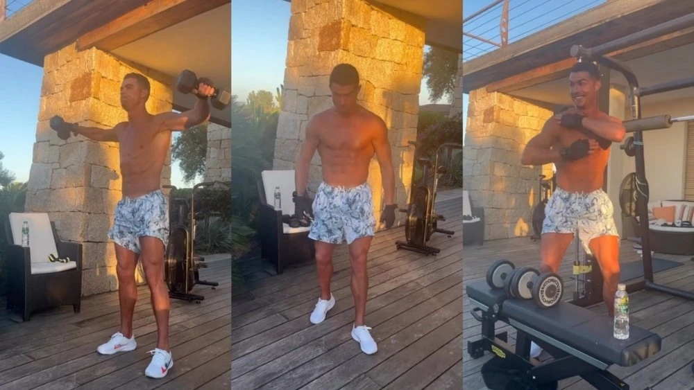 Ronaldo đăng clip tập luyện trên Instagram