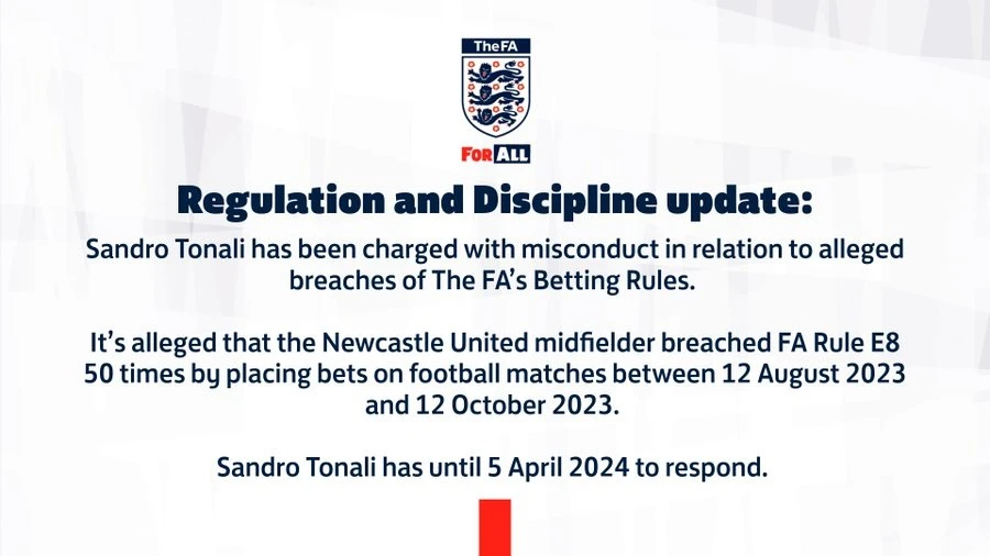 Tiền vệ Newcastle, Sandro Tonali bị buộc tội vi phạm các quy tắc cá cược của Anh- Ảnh 2.
