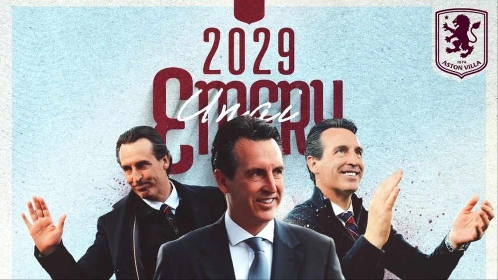 Aston Villa gia hạn hợp đồng với Unai Emery đến năm 2029