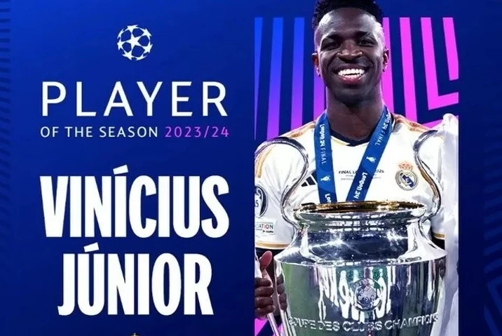 Vinicius Junior đã được UEFA vinh danh là Cầu thủ xuất sắc nhất mùa giải Champions League