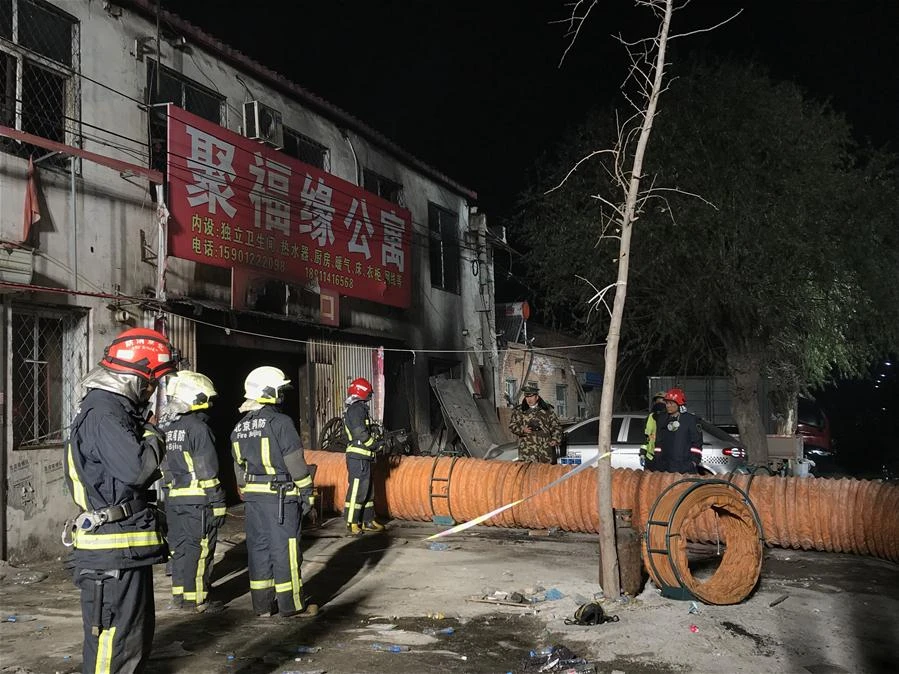 Hiện trường vụ hỏa hoạn. Ảnh: China Daily