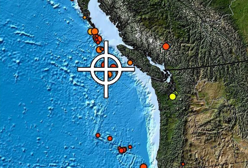 Động đất làm rung chuyển vùng bờ biển phía Tây đảo Vancouver (Ảnh : The Georgia Straight) 