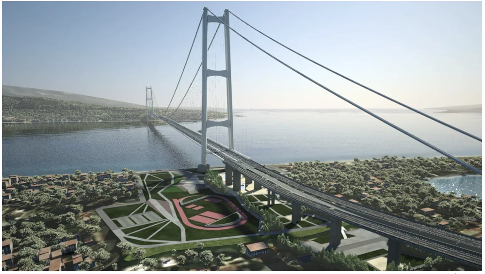 Mô hình cây cầu treo dài nhất thế giới Ảnh : CNN