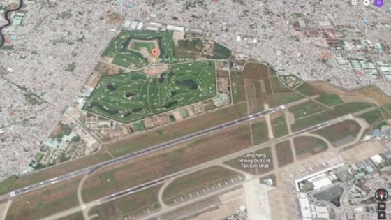Khu vực sân bay Tân Sơn Nhất nhìn từ vệ tinh. 