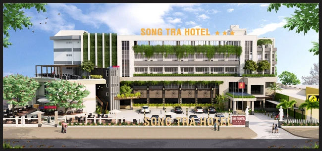 Phối cảnh dự án Khách sạn Sông Trà, sau khi được Tập đoàn Sao Mai cải tạo, nâng cấp.