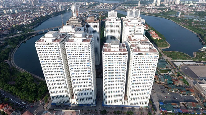Tổ hợp chung cư ở khu đô thị Linh Đàm của Doanh nghiệp xây dựng tư nhân số 1 Điện Biên có tòa tháp trong danh sách vi phạm